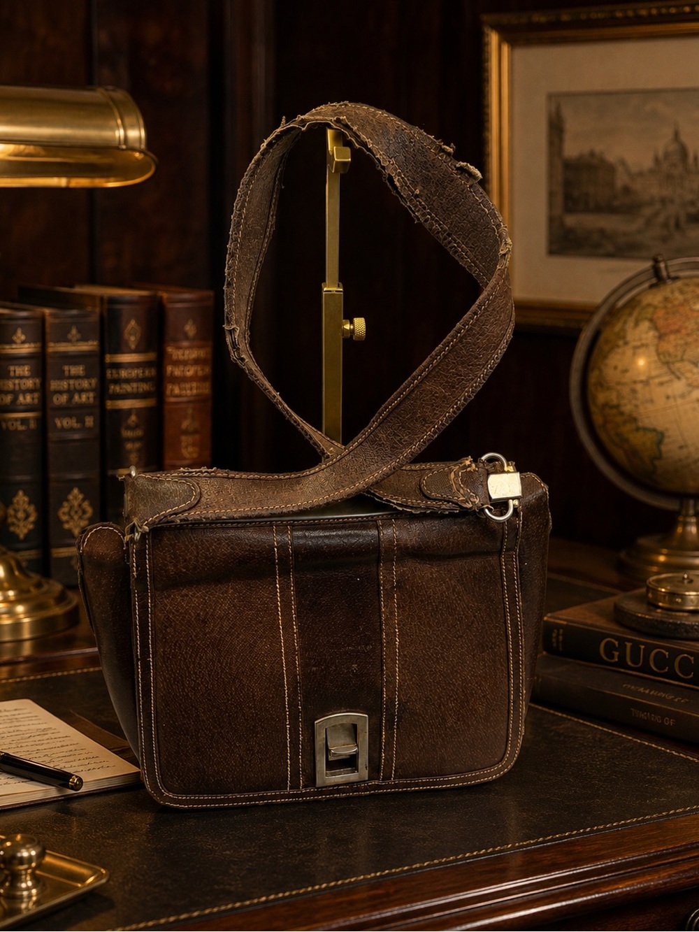Gucci Vintage Canvas & Brown Leather Shoulder Tote Bag - Imperfect Bag 👀 - Picture 2 of 15